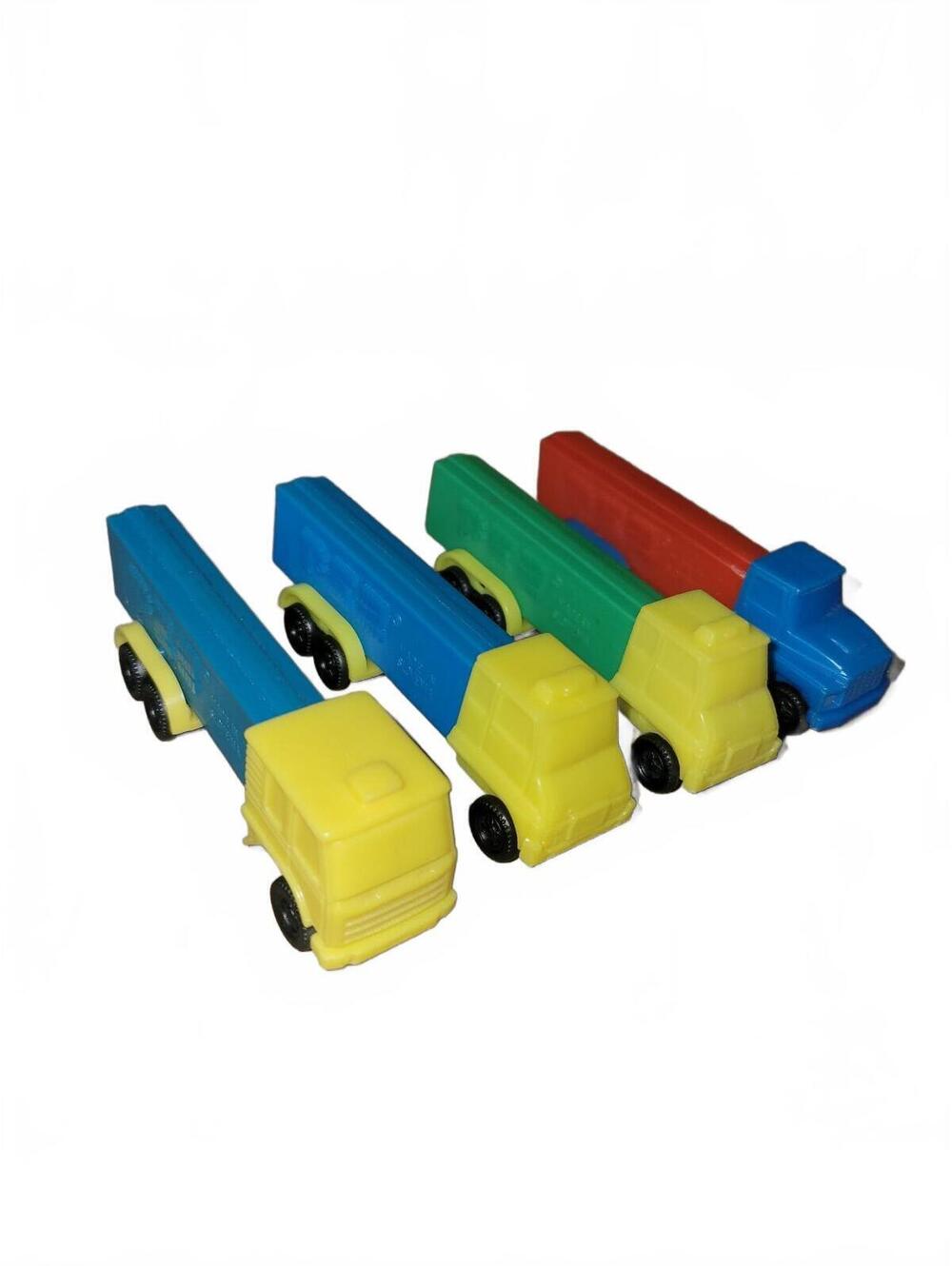 PEZ Vintage Truck Dispensers Set of 4 Multi-Color Good Condition